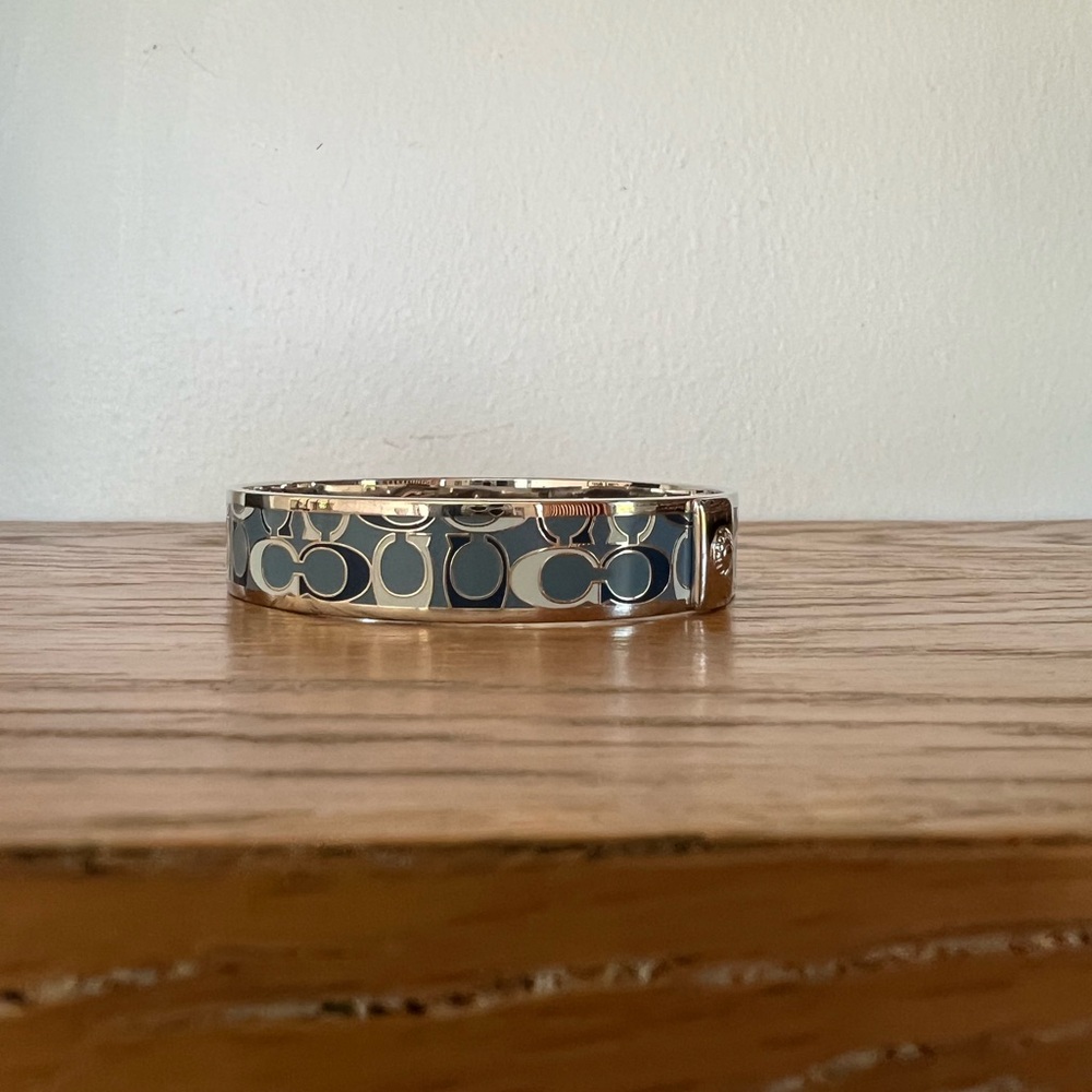 Vintage Coach Silver and Blue Bangle Bracelet